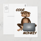 Kodieren Sie Affen Postkarte (Vorne/Hinten)