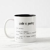 Kodieren Sie ist Poesie Zweifarbige Tasse (Links)