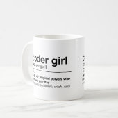 Kodierermädchen Kaffeetasse (Vorderseite Links)