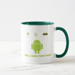 Kodiert für Nahrung (androider Softwareentwickler) Tasse