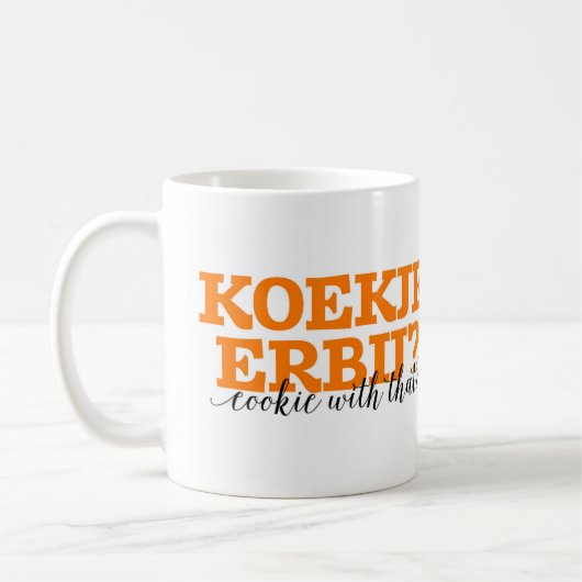 Koekje/Plätzchen-niederländisches Wort-Vokabular Kaffeetasse (Links)
