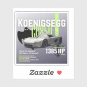 Koenigsegg CC850 Hypercar Custom Vinyl Sticker  (Blatt)