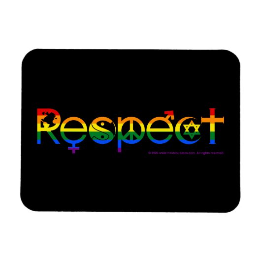 Koexistenz mit Respekts-Gay Pride Magnet (Horizontal)