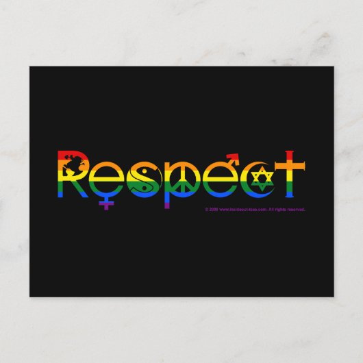 Koexistenz mit Respekts-Gay Pride Postkarte (Vorderseite)