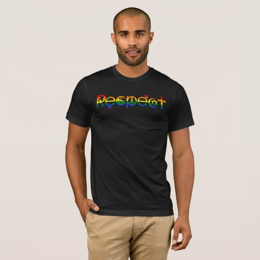 Koexistenz mit Respekts-Gay Pride T-Shirt (Vorne ganz)