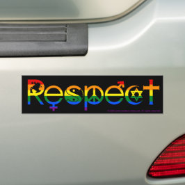Koexistenz mit Respektsflagge für Gay Pride-Regenb Autoaufkleber