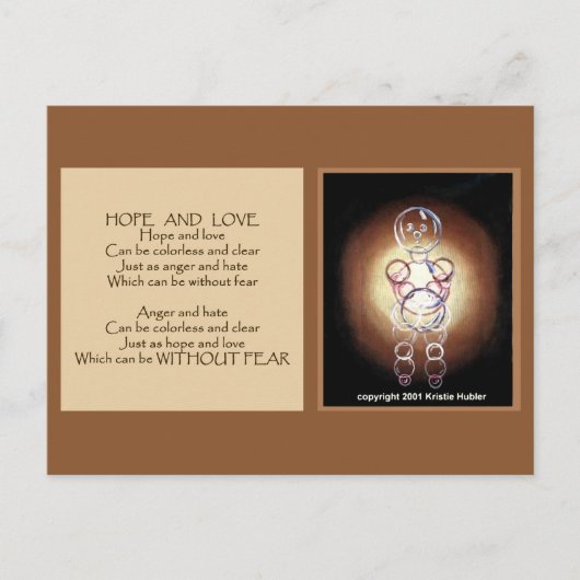 koexistierende Menschen mit Hoffnung und Liebe Postkarte (Vorderseite)