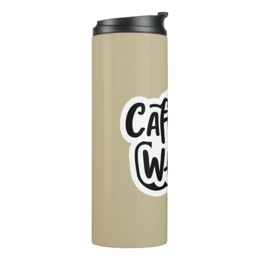 Koffein auf Rädern Thermosbecher (Nach links gedreht)