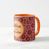 Koffein-Cartoon-Virus, Rot & Orange Tasse (VorderseiteRechts)