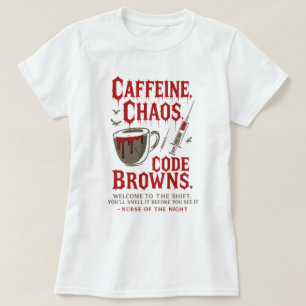 Koffein, Chaos & Code Browns Sonnenuntergang T-Shirt
