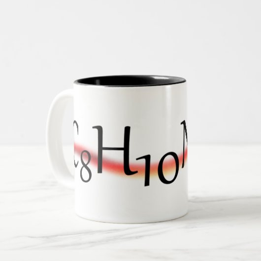 Koffein-chemische Formel-Kaffeetasse Zweifarbige Tasse (Vorderseite Links)