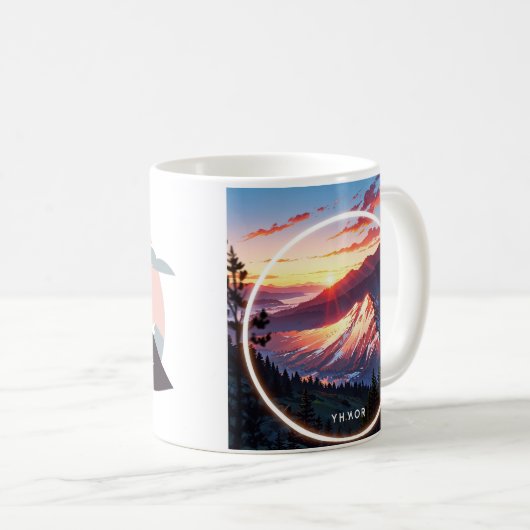 Koffein & Confidence Mountain Tasse (VorderseiteRechts)