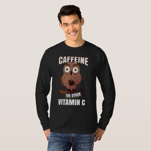 Koffein der andere Vitamin C-Schüssel Kaffee trink T-Shirt (Vorne ganz)