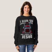 Koffein Diesel Jesus Christlich LKW gestört Sweatshirt (Vorne ganz)