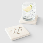 Koffein-Kaffee-molekulare chemische Formel Steinuntersetzer (Seitenansicht)