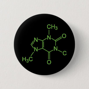 Koffein-Kaffeemolekül-Chemiediagramm Button