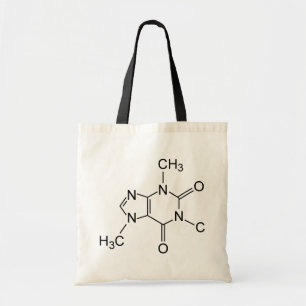 Koffein-Kaffeemolekül-Chemiediagramm Tragetasche