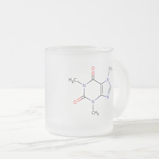 Koffein-Kaffeetasse! Mattglastasse (VorderseiteRechts)