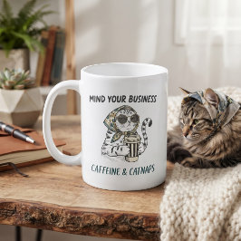 Koffein & Katzenschläfchen Vintage-Katze Kaffeelie Kaffeetasse