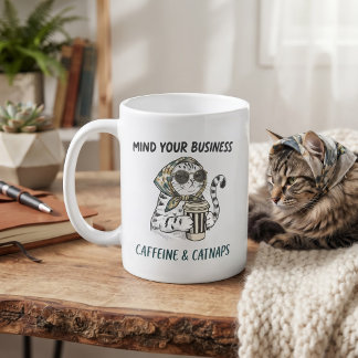 Koffein & Katzenschläfchen Vintage-Katze Kaffeelie Kaffeetasse