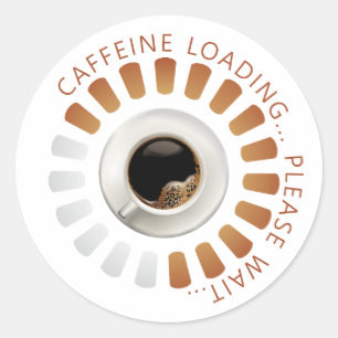 Koffein-Ladevorgang Runder Aufkleber
