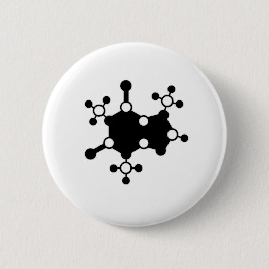 Koffein-Molekül Button (Vorderseite)