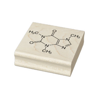 Koffein-Molekül-Chemie-Kaffee-Atome Gummistempel