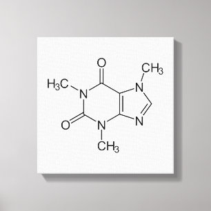 Koffein-Molekül-Chemie-Kaffee-Atome Leinwanddruck