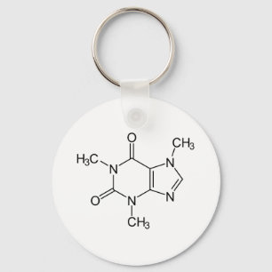 Koffein-Molekül-Chemie-Kaffee-Atome Schlüsselanhänger