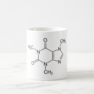 Koffein-Molekül-Chemie-Kaffee-Atome Verwandlungstasse
