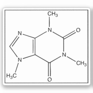 Koffein-Molekül (chemische Formel) Aufkleber