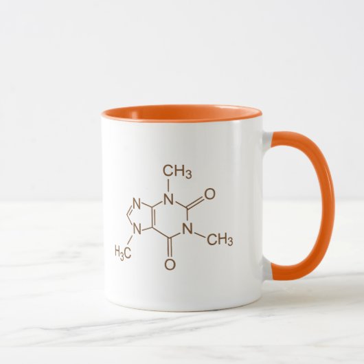 Koffein-Molekül-chemisches Symbolgeek-Nerd-Tasse Tasse (Rechts)