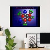 Koffein-Molekül (Druck) Poster (Heimbüro)