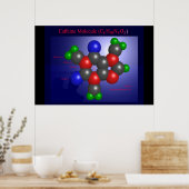 Koffein-Molekül (Druck) Poster (Küche)