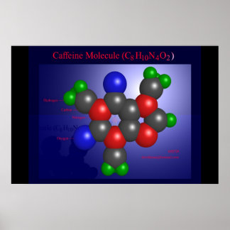Koffein-Molekül (Druck) Poster