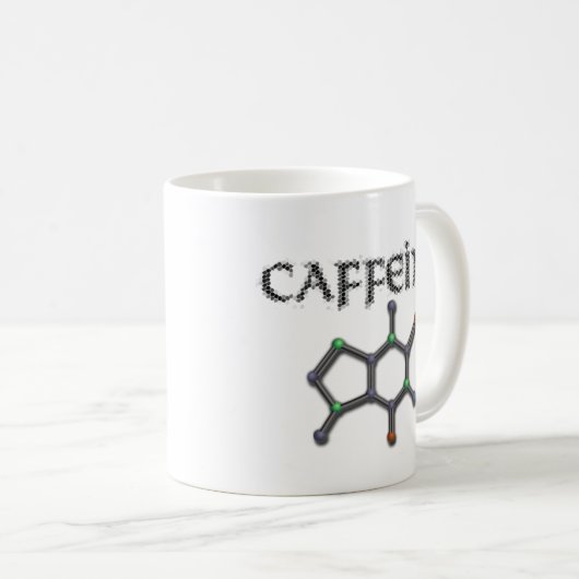 Koffein-Molekül-Kaffee-Chemie-Formel Kaffeetasse (VorderseiteRechts)