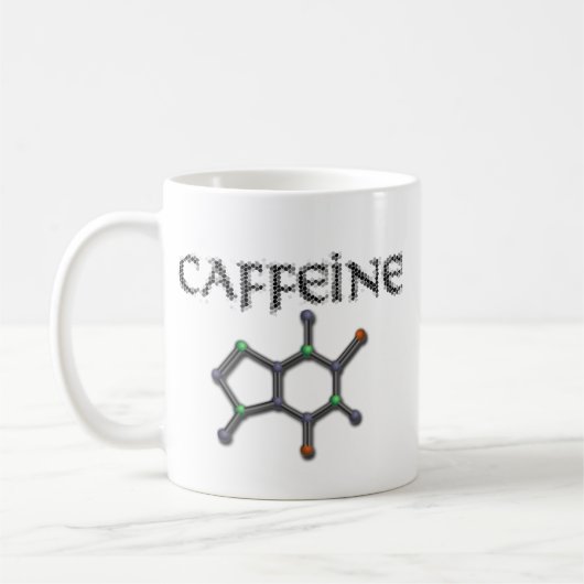 Koffein-Molekül-Kaffee-Chemie-Formel Kaffeetasse (Links)