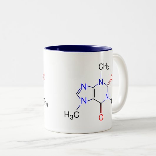 Koffein-Molekül Zweifarbige Tasse (VorderseiteRechts)