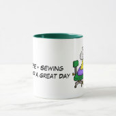 Koffein + Nähen Kaffee Tasse (Zentrum)