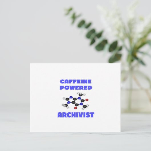 Koffein-Powered Archivist Postkarte (Stehend Vorderseite)
