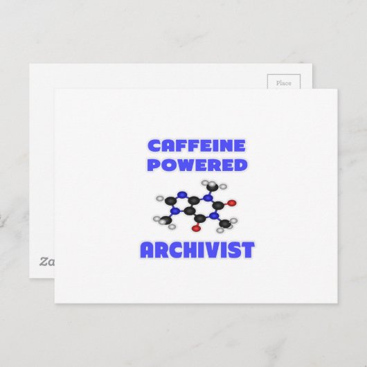 Koffein-Powered Archivist Postkarte (Vorne/Hinten)