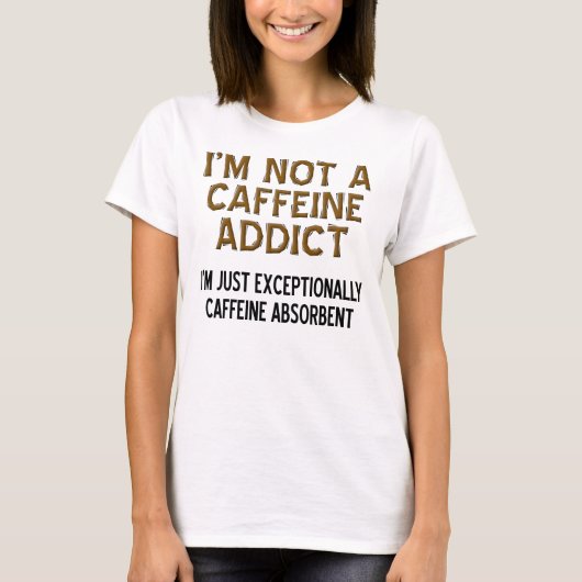 Koffein-saugfähiger lustiger Kaffee-T - Shirt (Vorderseite)