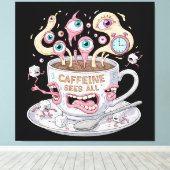 Koffein sieht die ganze Leinwand (Insitu (Holzboden))