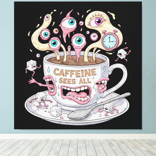 Koffein sieht die ganze Leinwand (Insitu (Holzboden))