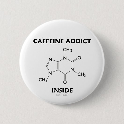 Koffein-Süchtig-Innere (chemisches Molekül) Button (Vorderseite)