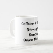 Koffein & Träume: Erfolg wecken Kaffeetasse (Vorderseite Links)