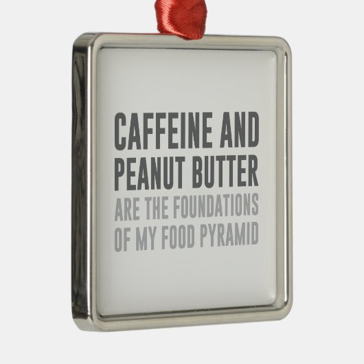 Koffein u. Erdnussbutter Silbernes Ornament (Rechts)