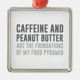 Koffein u. Erdnussbutter Silbernes Ornament