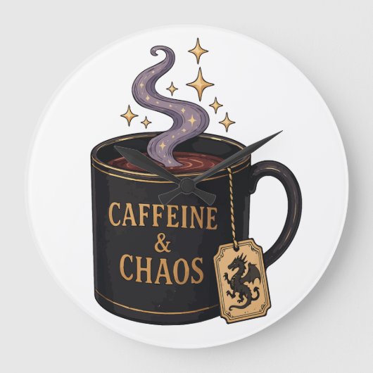 Koffein und Chaos Große Wanduhr (Vorderseite)