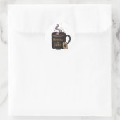 Koffein und Chaos Runder Aufkleber (Tasche)